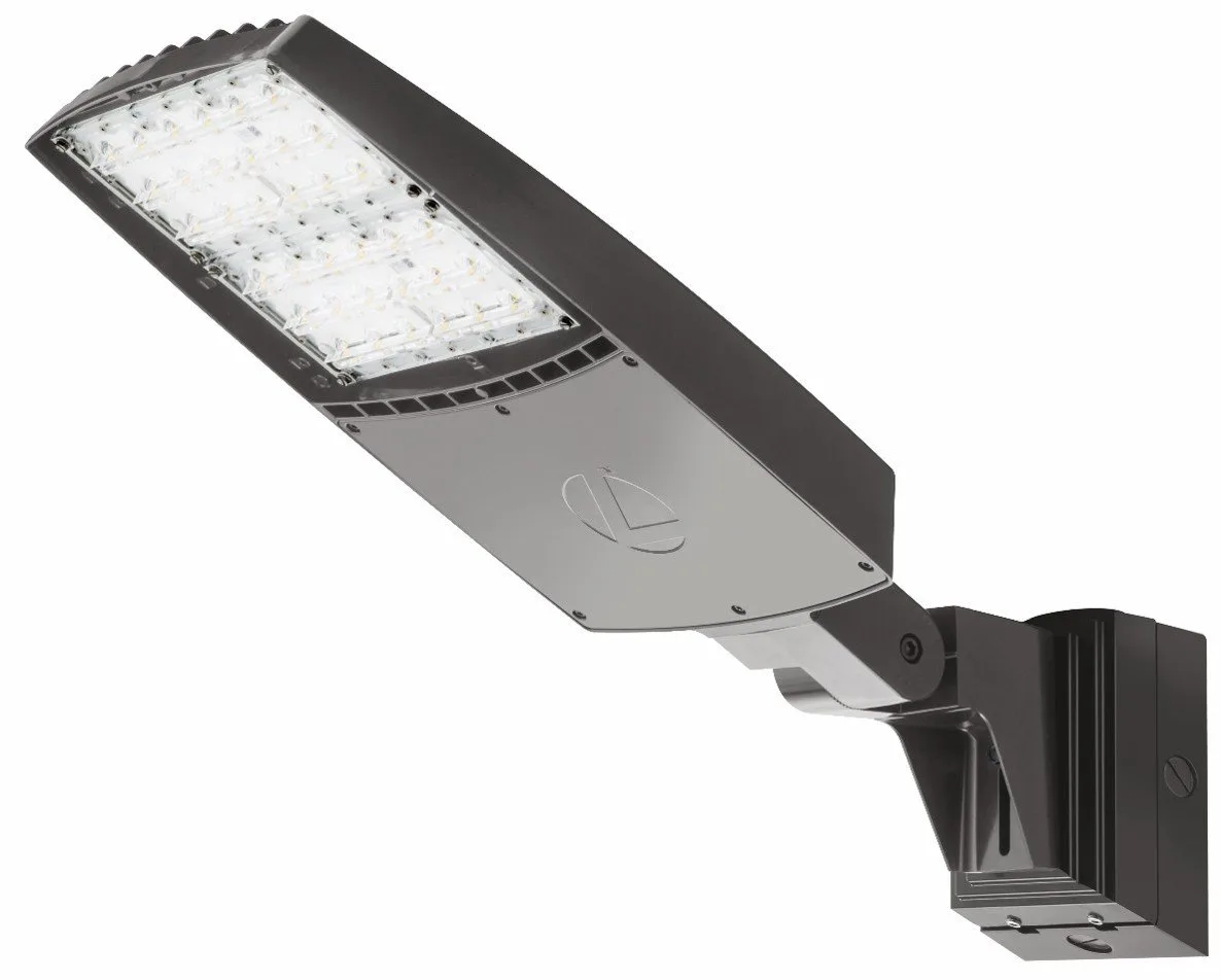 Recalled Lithonia RSX luminaire on an adjustable tilt-arm mount (CPSC photo)