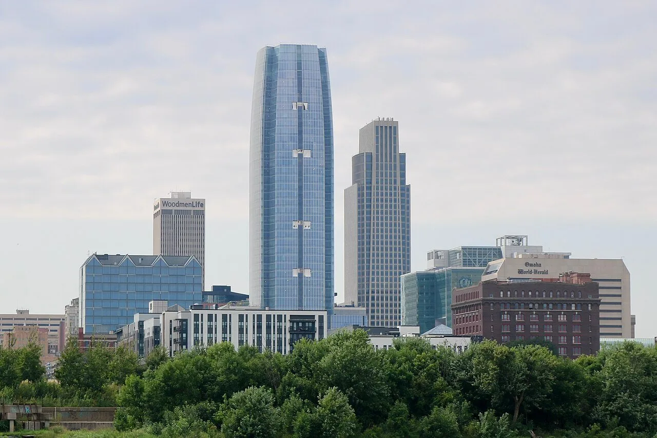 The Omaha skyline seen from across the Missouri River